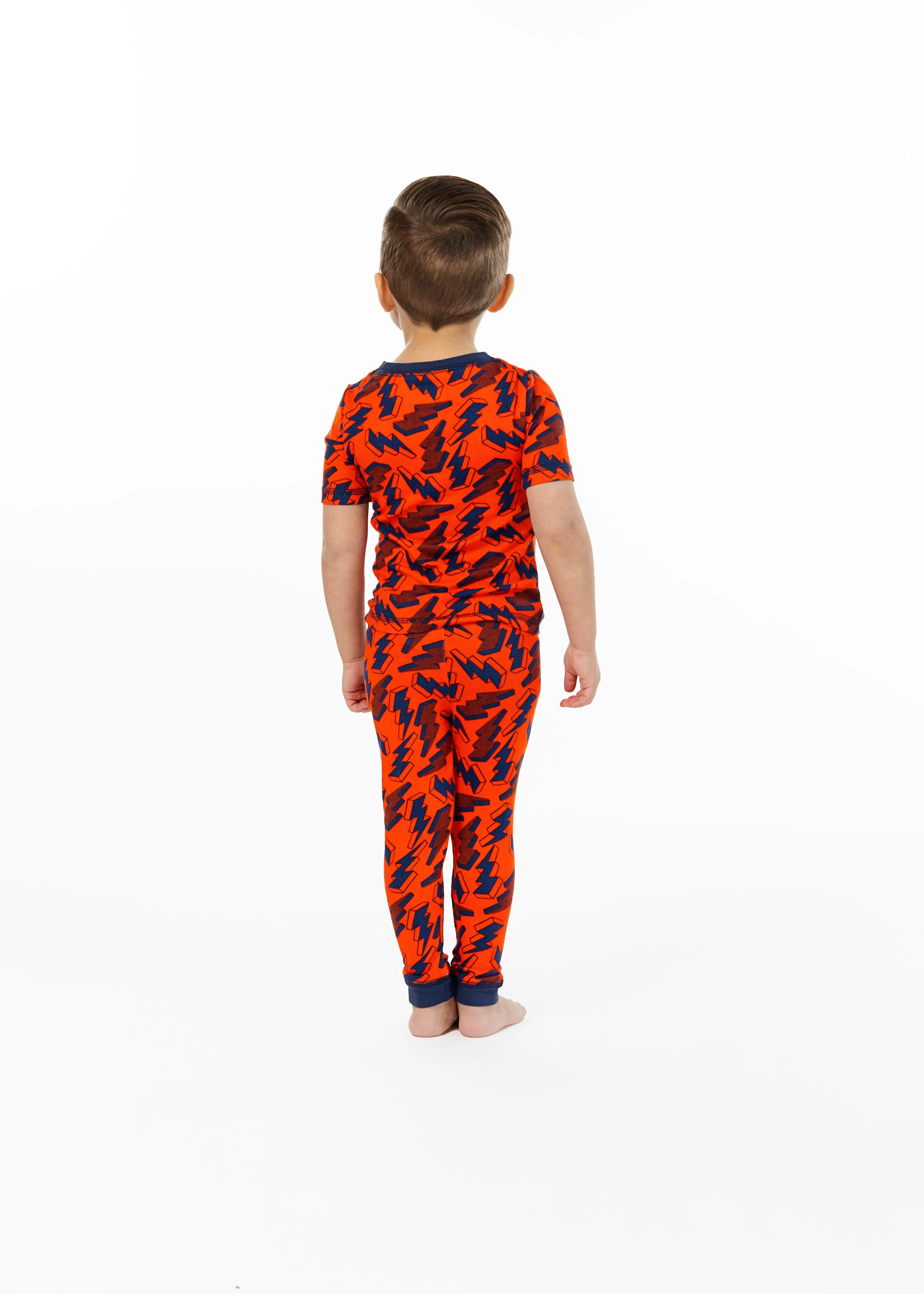 Boys Lightning Bolt Super Soft Snug Fit 2-Piece Pajama Sleep Set