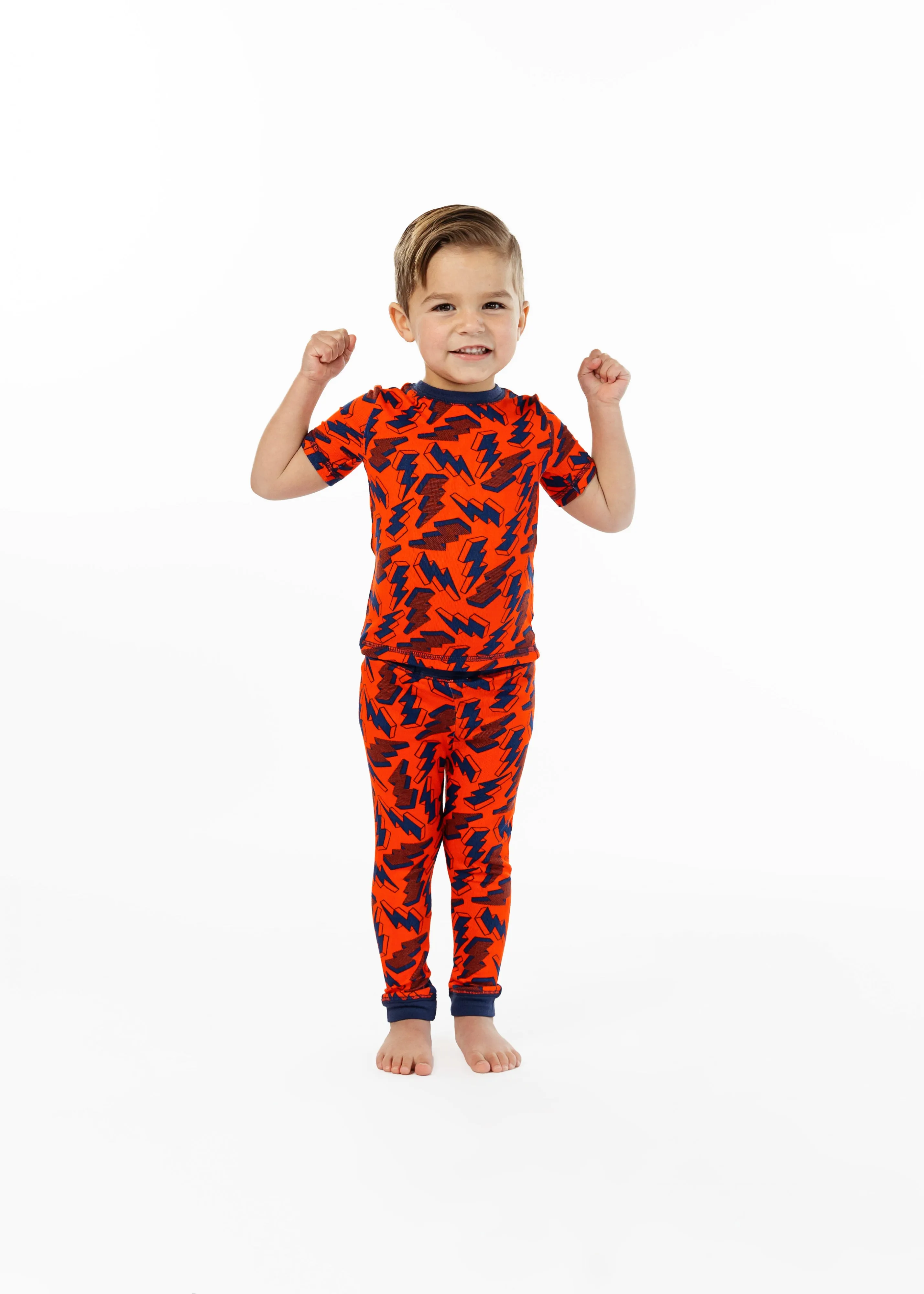 Boys Lightning Bolt Super Soft Snug Fit 2-Piece Pajama Sleep Set