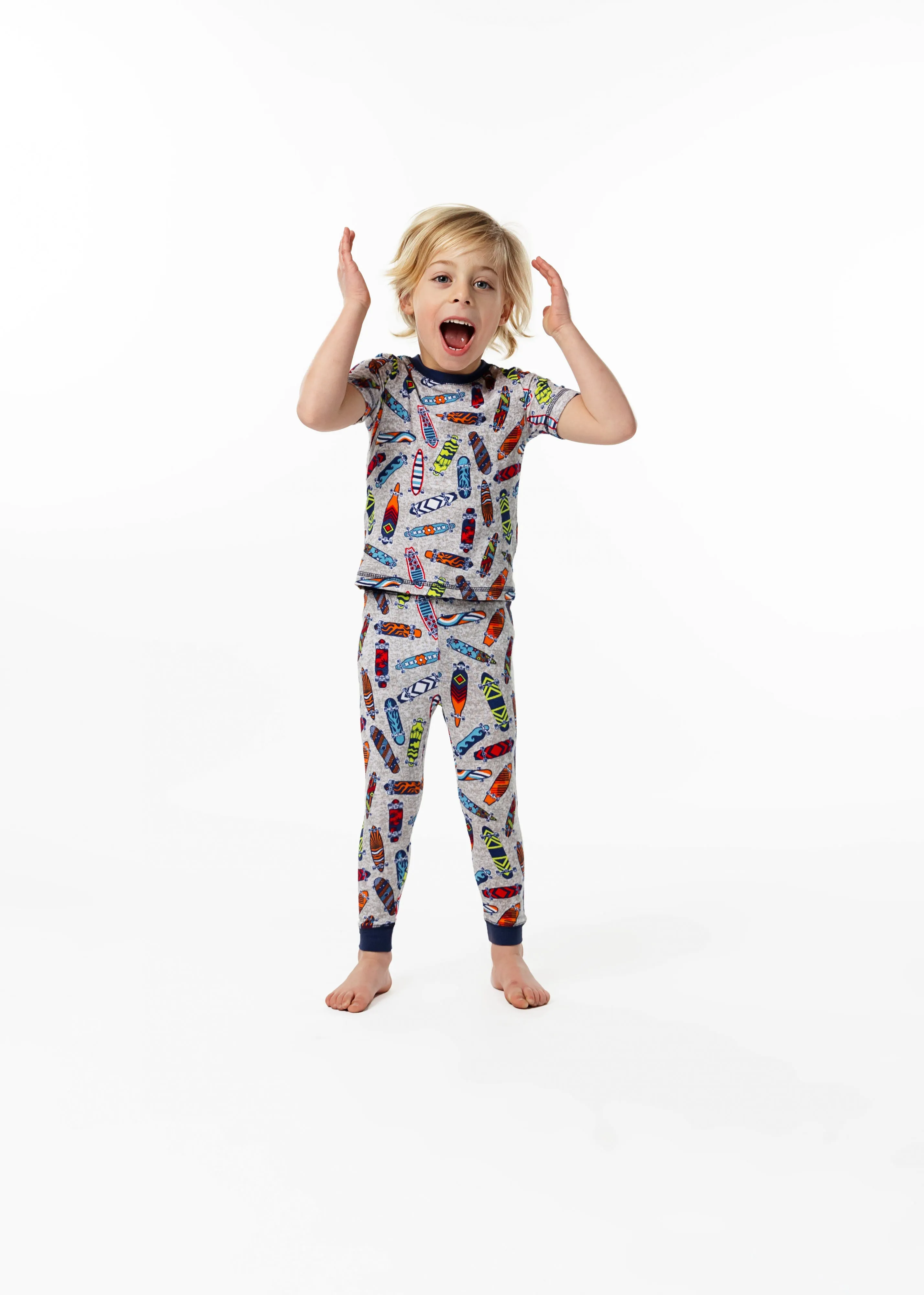 Boys Skater Super Soft Snug Fit 2-Piece Pajama Sleep Set