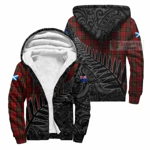 Brodie Crest Tartan Sherpa Hoodie with New Zealand Silver Fern Half Style