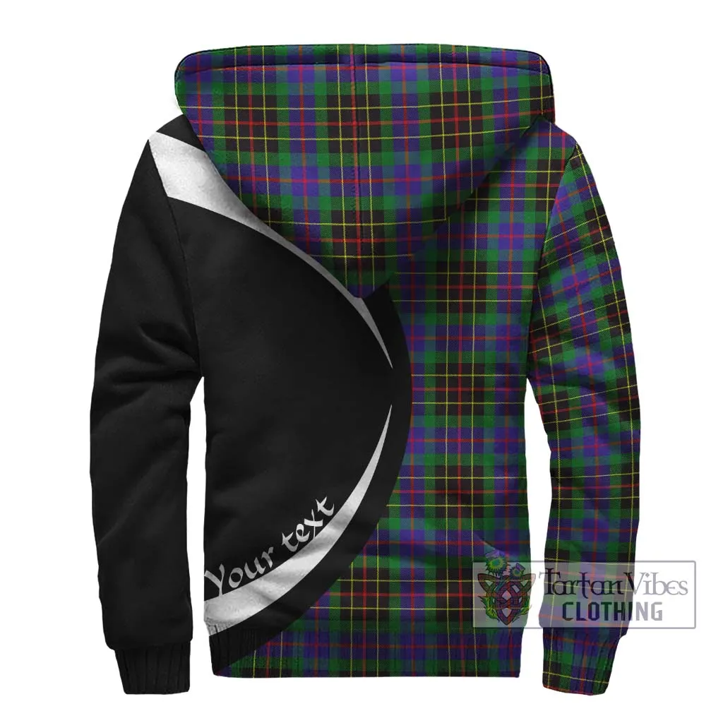 Brodie Hunting Modern Tartan Sherpa Hoodie with Family Crest Circle Style