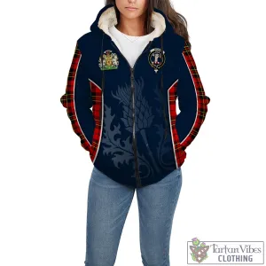 Brodie Modern Tartan Sherpa Hoodie with Family Crest and Scottish Thistle Vibes Sport Style