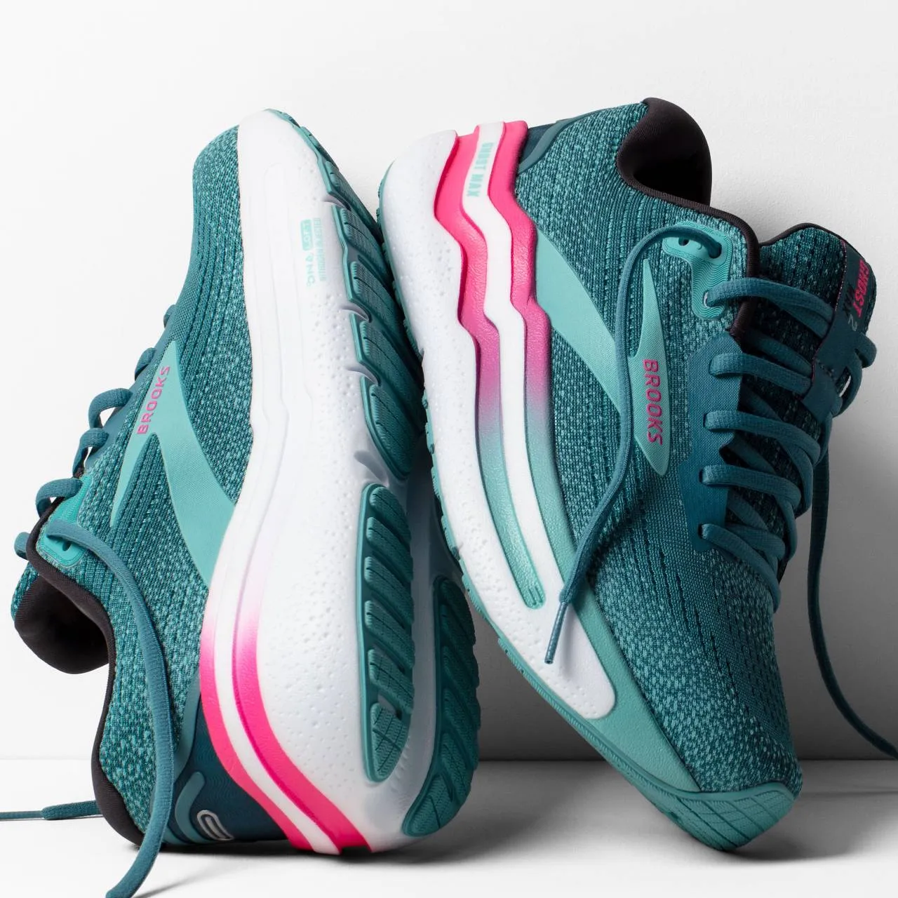 Brooks Ghost Max 2 Wide (Womens) - Storm Blue/Knockout Pink/Aqua