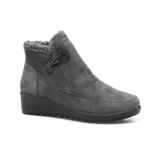 Button Boot - Grey