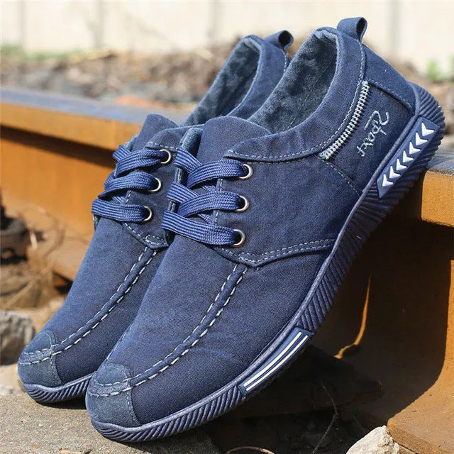 Canvas Denim Lace-Up Casual Sneaker Shoes