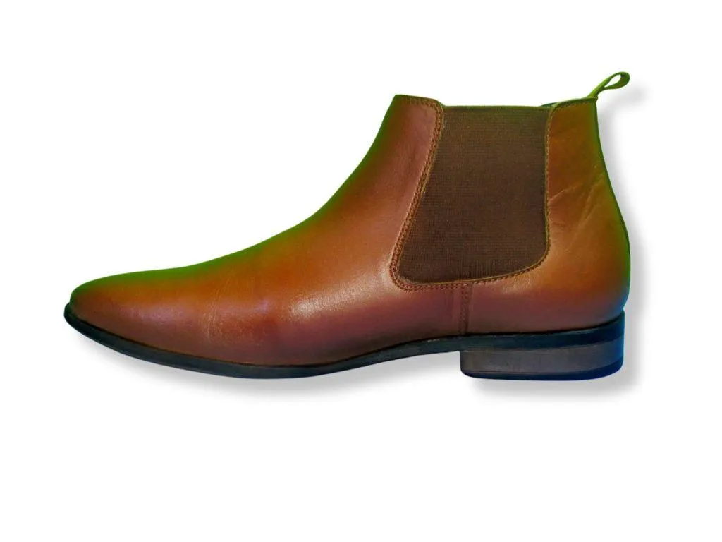 Chelsea Boot Golden Brown Genuine Leather shoes men