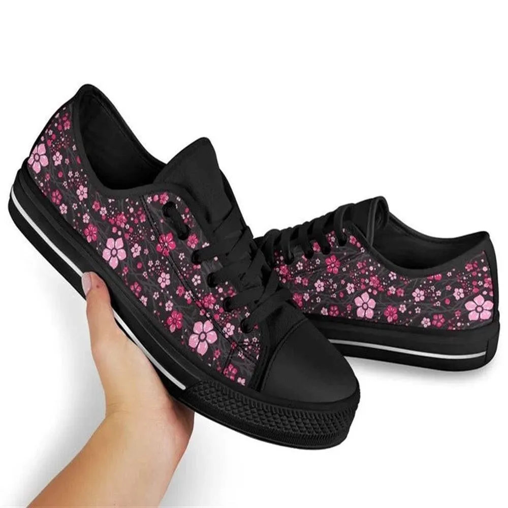 Cherry Blossom Low Top Shoes, Low Top Sneaker, Low Top Canvas Shoes