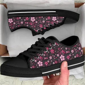 Cherry Blossom Low Top Shoes, Low Top Sneaker, Low Top Canvas Shoes