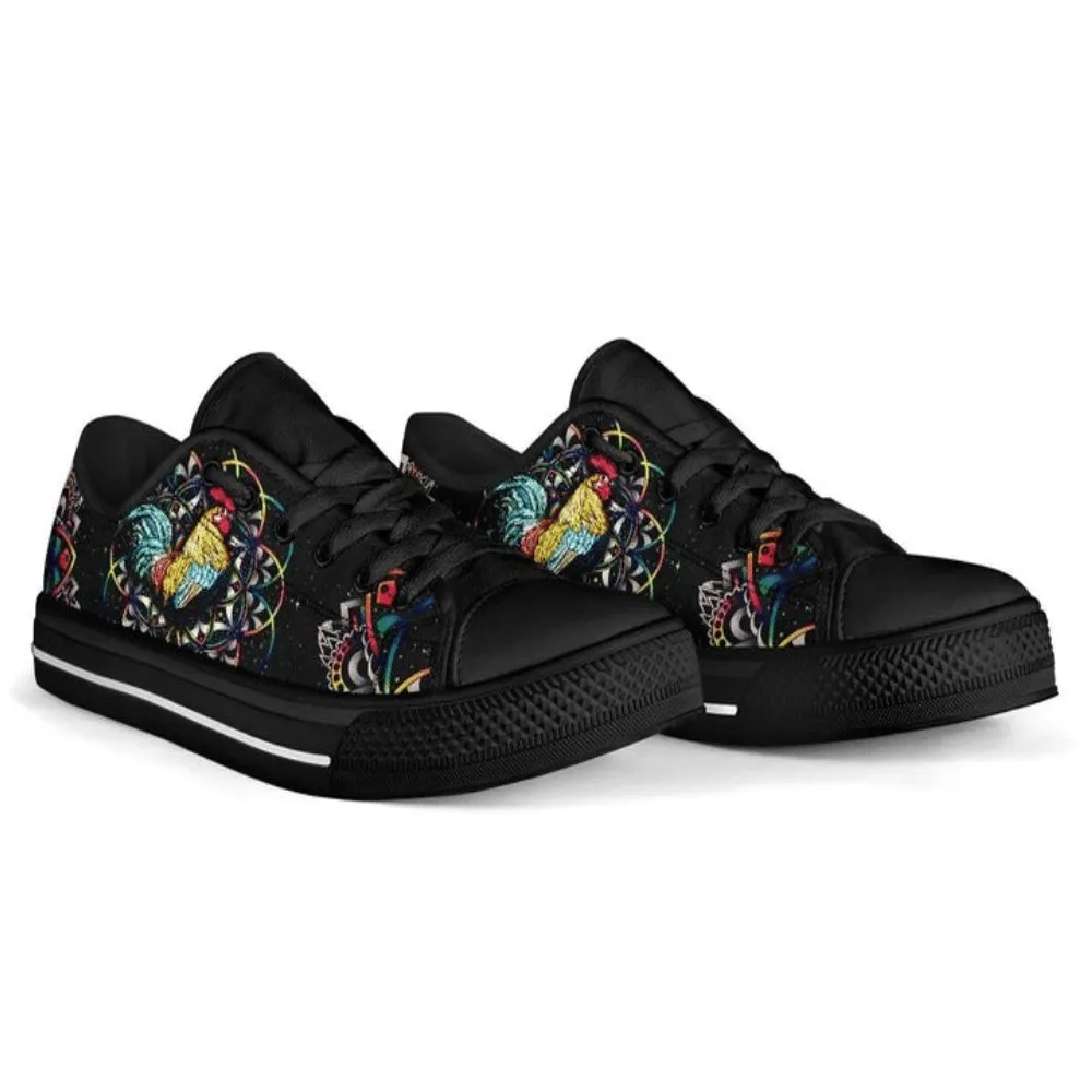 Chicken Chaos Colors Low Top Shoes, Animal Print Canvas Shoes, Print On Canvas Shoes