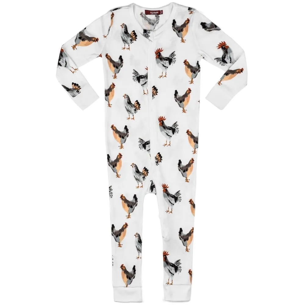 Chicken Organic Cotton Zipper Pajama