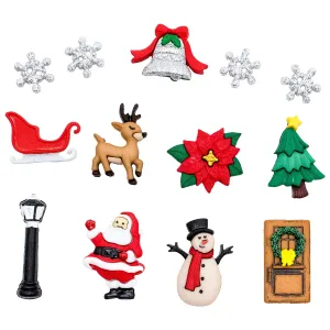 Christmas Village Theme Buttons