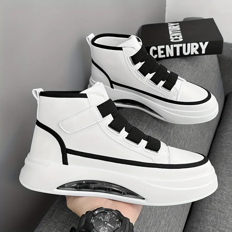 Comfy Non-Slip High Top Skate Shoes for Men's Outdoor Activities - Trendy Color Block Sneakers