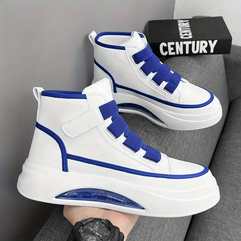 Comfy Non-Slip High Top Skate Shoes for Men's Outdoor Activities - Trendy Color Block Sneakers