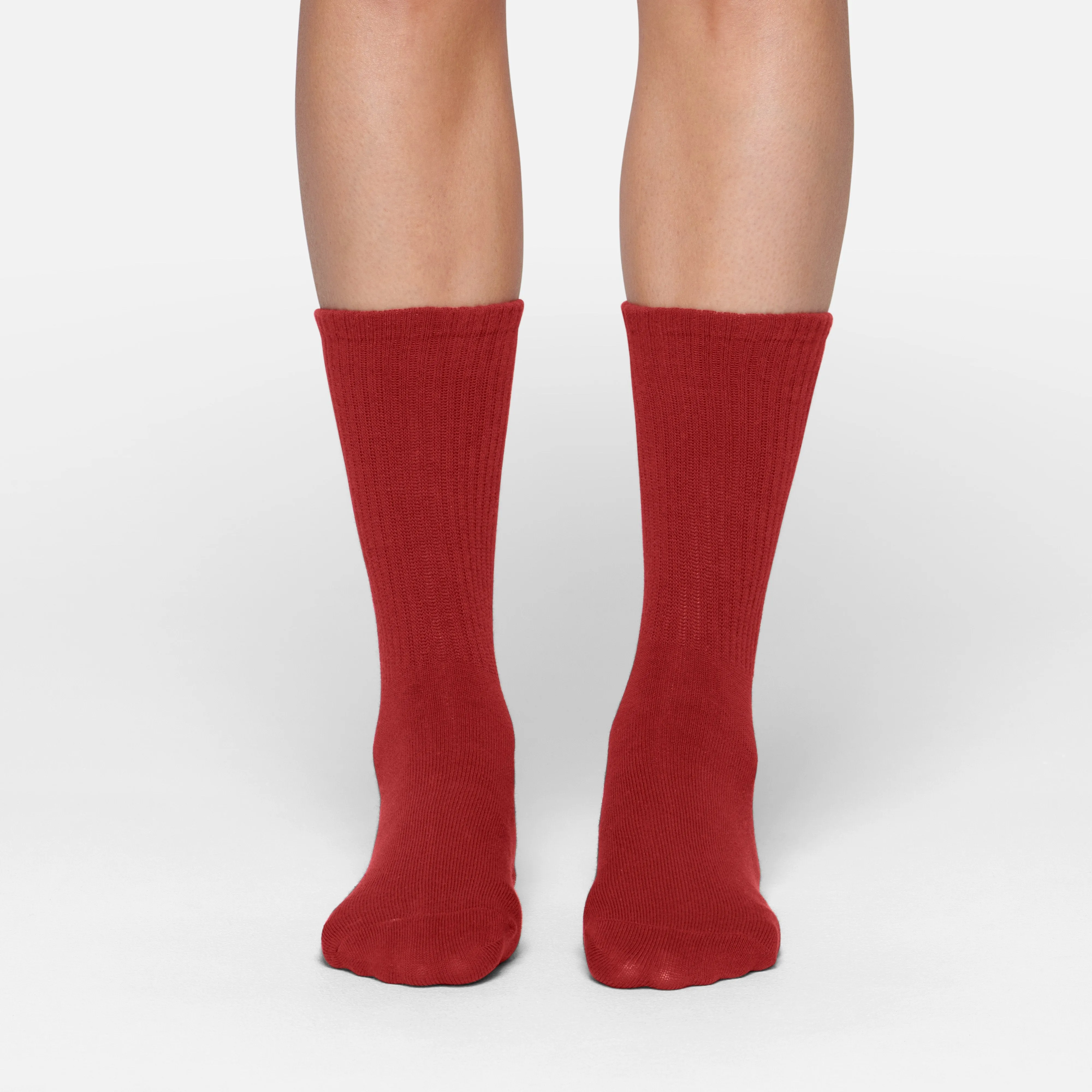 COTTON ACTIVE CREW SOCK | BRICK