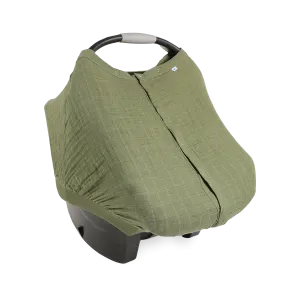 Cotton Muslin Car Seat Canopy - Fern