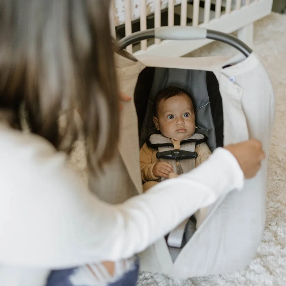 Cotton Muslin Car Seat Canopy - Porpoise