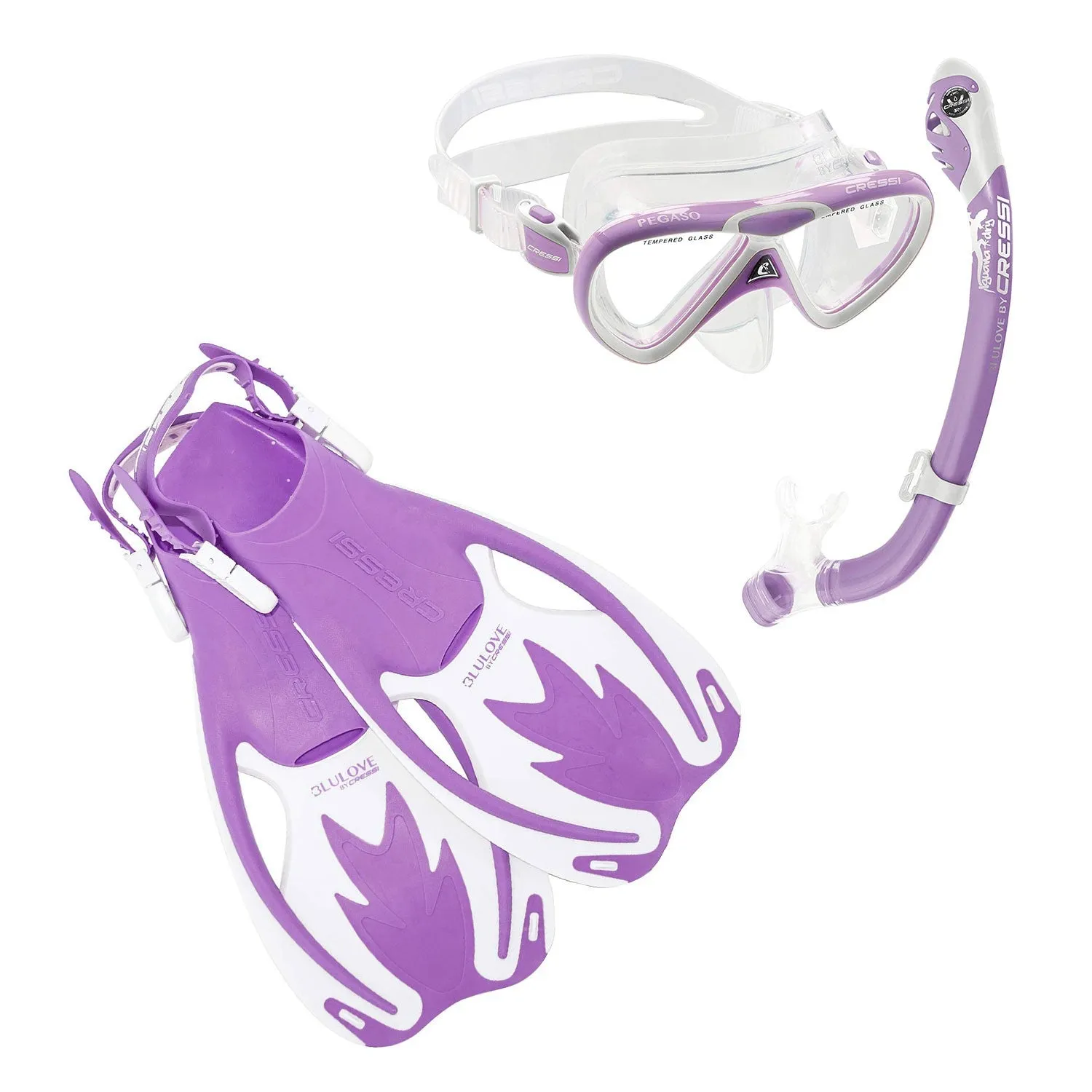 Cressi Junior Rocks Dry Mask Fin Snorkel Set