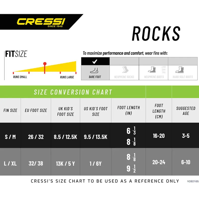 Cressi Junior Rocks Dry Mask Fin Snorkel Set