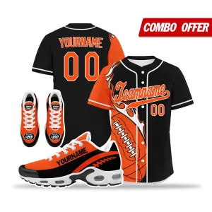 Custom Black Orange Jersey and TN Shoes Combo Offer Personalized ZH-D0200101-7