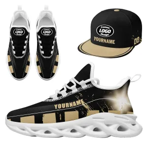 Custom Black Yellow New Orleans MaxSoul Shoes and Hat Combo Offer Personalized Combo ZH-D020264-19