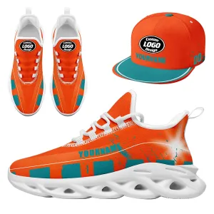 Custom Orange Green Miami MaxSoul Shoes and Hat Combo Offer Personalized Combo ZH-D020264-24