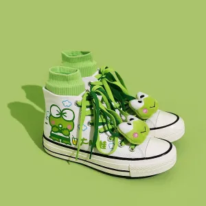 Cute Kawaii Frog High Top Canvas