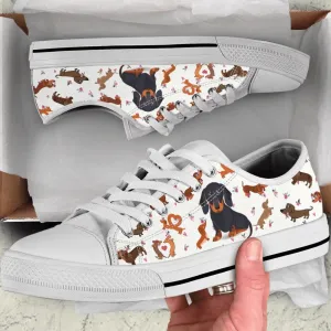 Dachshund Low Top Shoes Sneaker - Stylish Footwear, Dog Printed Shoes, Canvas Shoes For Men, Women