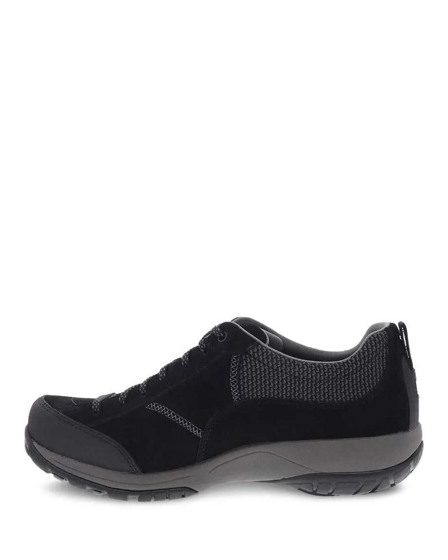 Dansko Women's Paisley Walking Shoes- Black/Black Suede