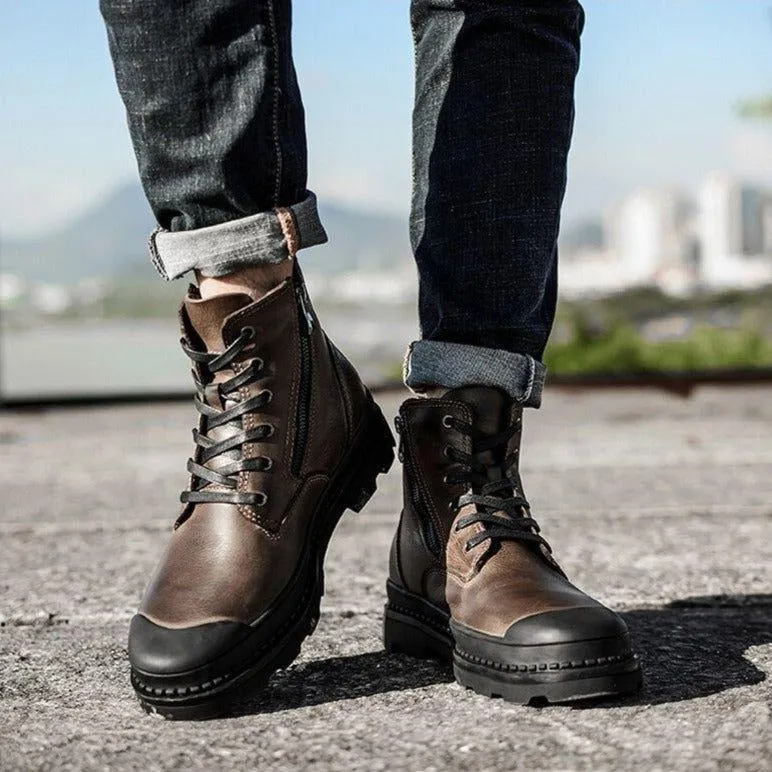 DM406 Leather Ankle Boots Men's Casual Shoes Botas