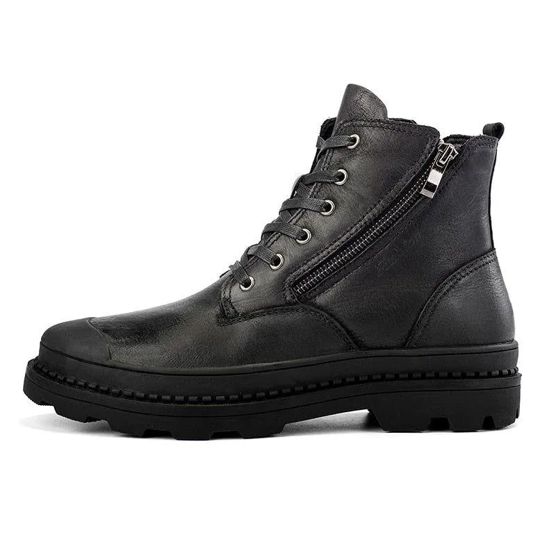 DM406 Leather Ankle Boots Men's Casual Shoes Botas