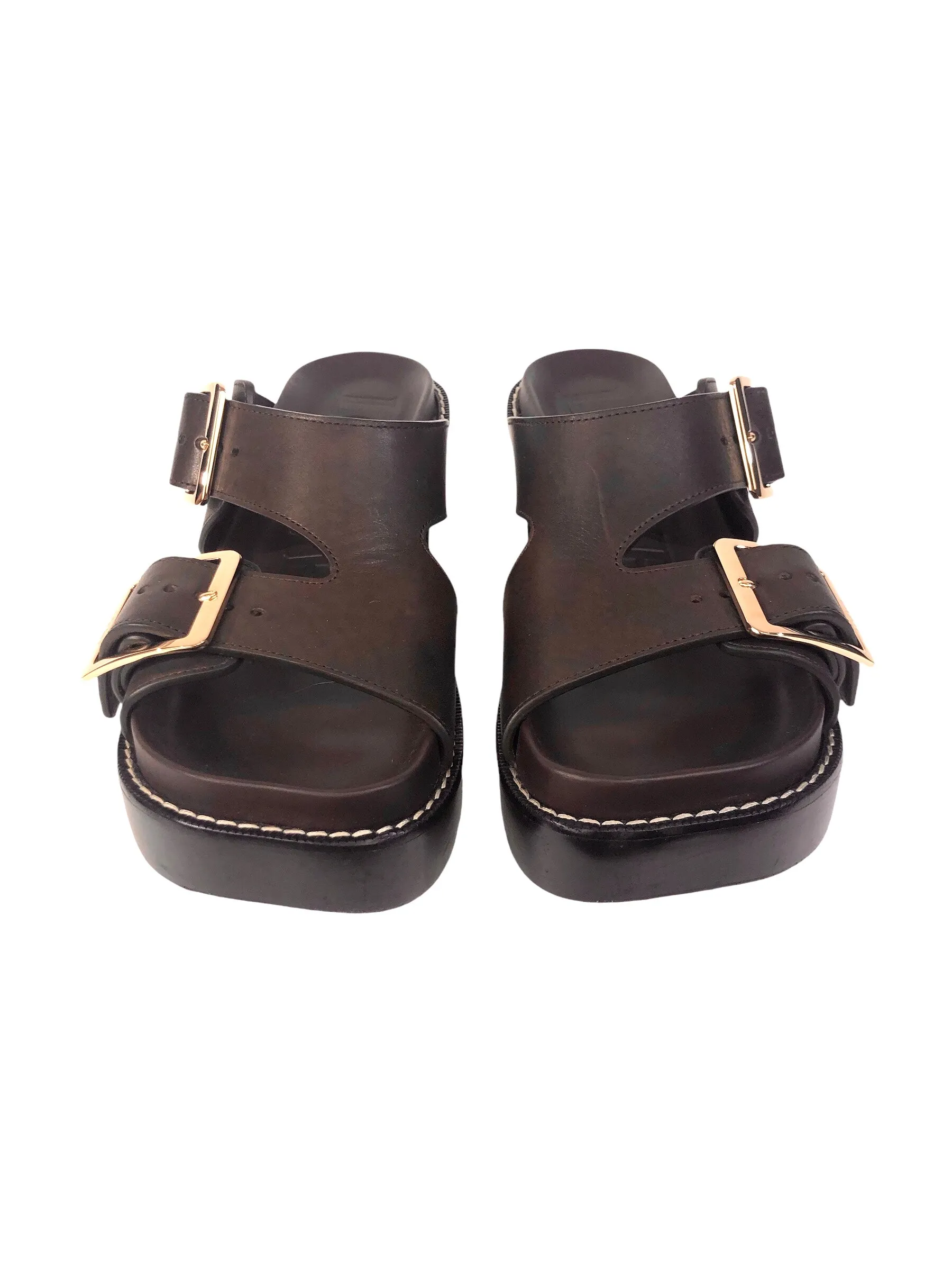 Easy Heel 90mm Leather Slides | Size US 8 - IT 38