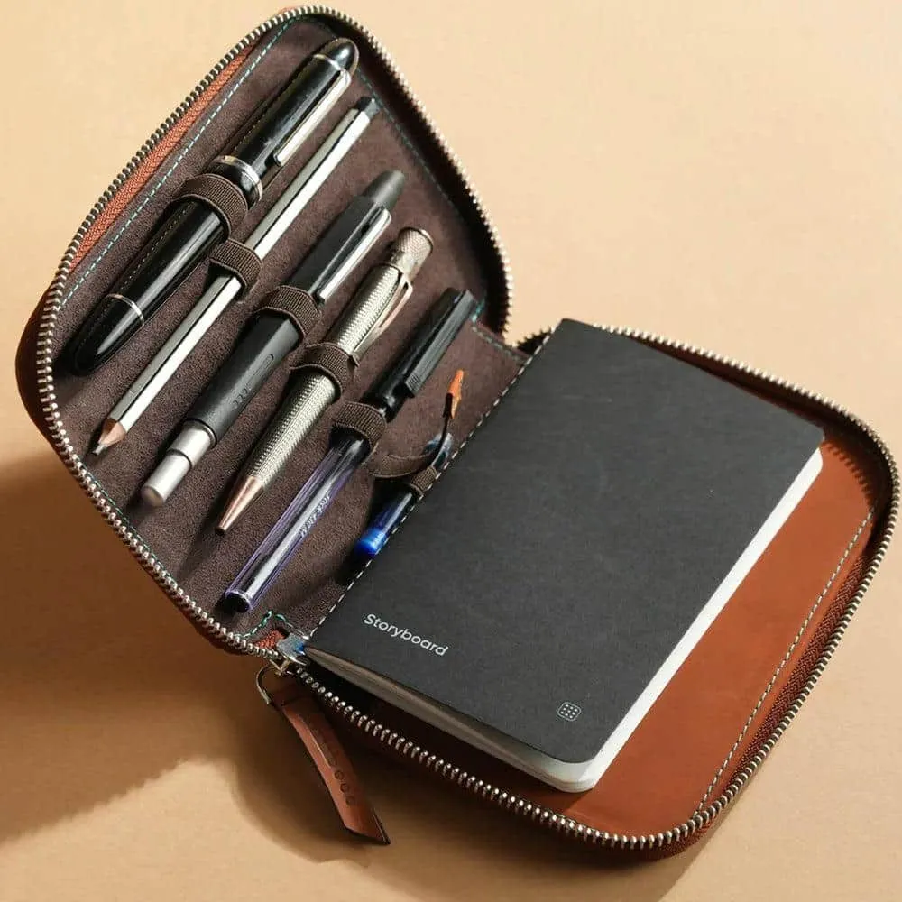 Endless Stationery Pen Case (5 Slots) - Companion Leather Pouch