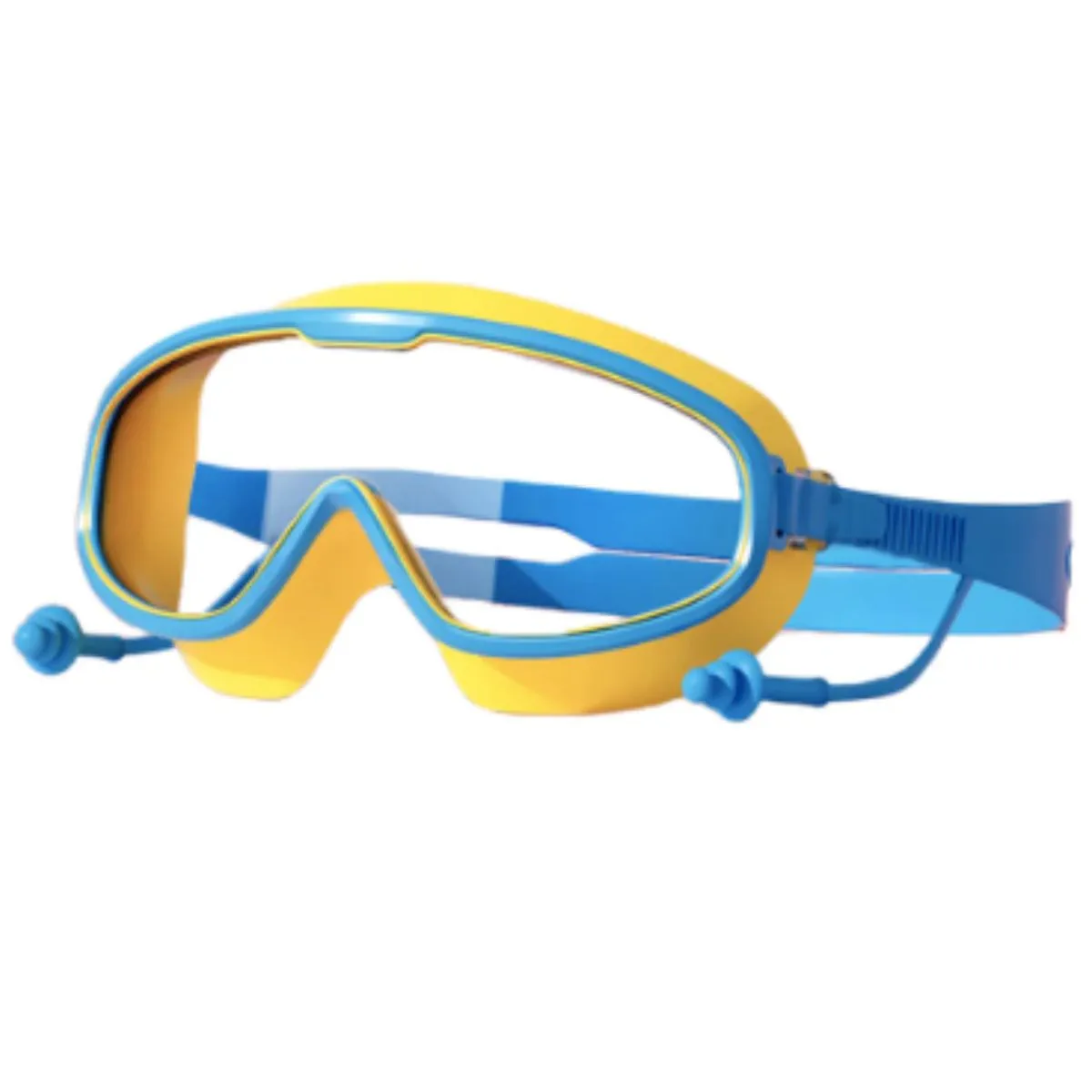 Fancydresswale Swimming Combo for boys blue- swimming trunk, cap, goggles, nose clip with box- Professional swimming gears