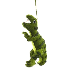 Felt Green T-Rex Ornament Silk Road Bazaar