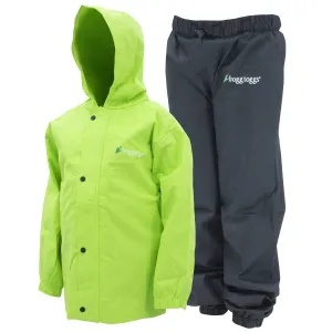 Frogg Toggs Youth Hi-Vis Lime Green Jacket Polly Woggs Waterproof Rain Suit