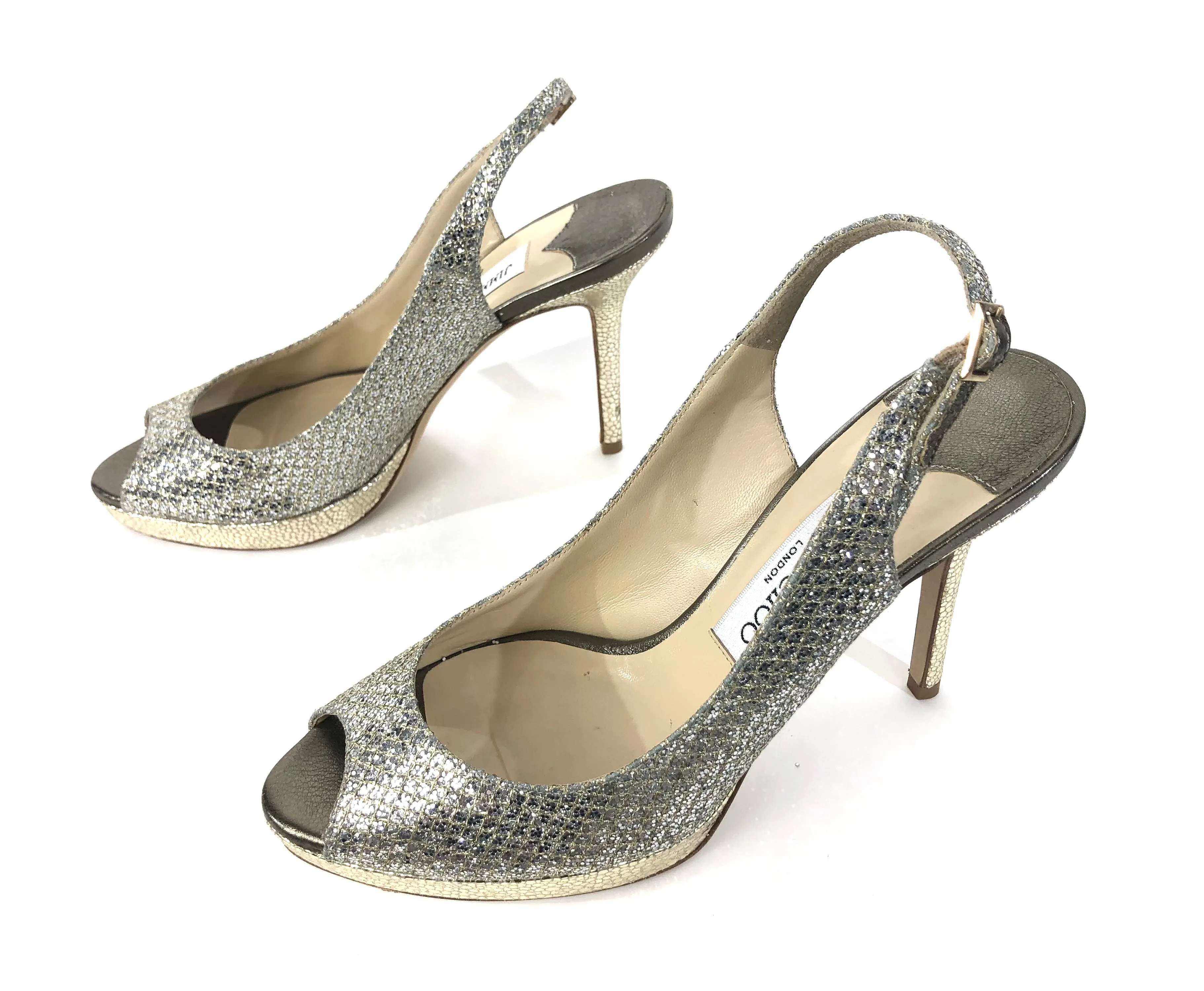 Glitter Fabric Nova Slingback Pumps | Size US 7.5 - IT 38