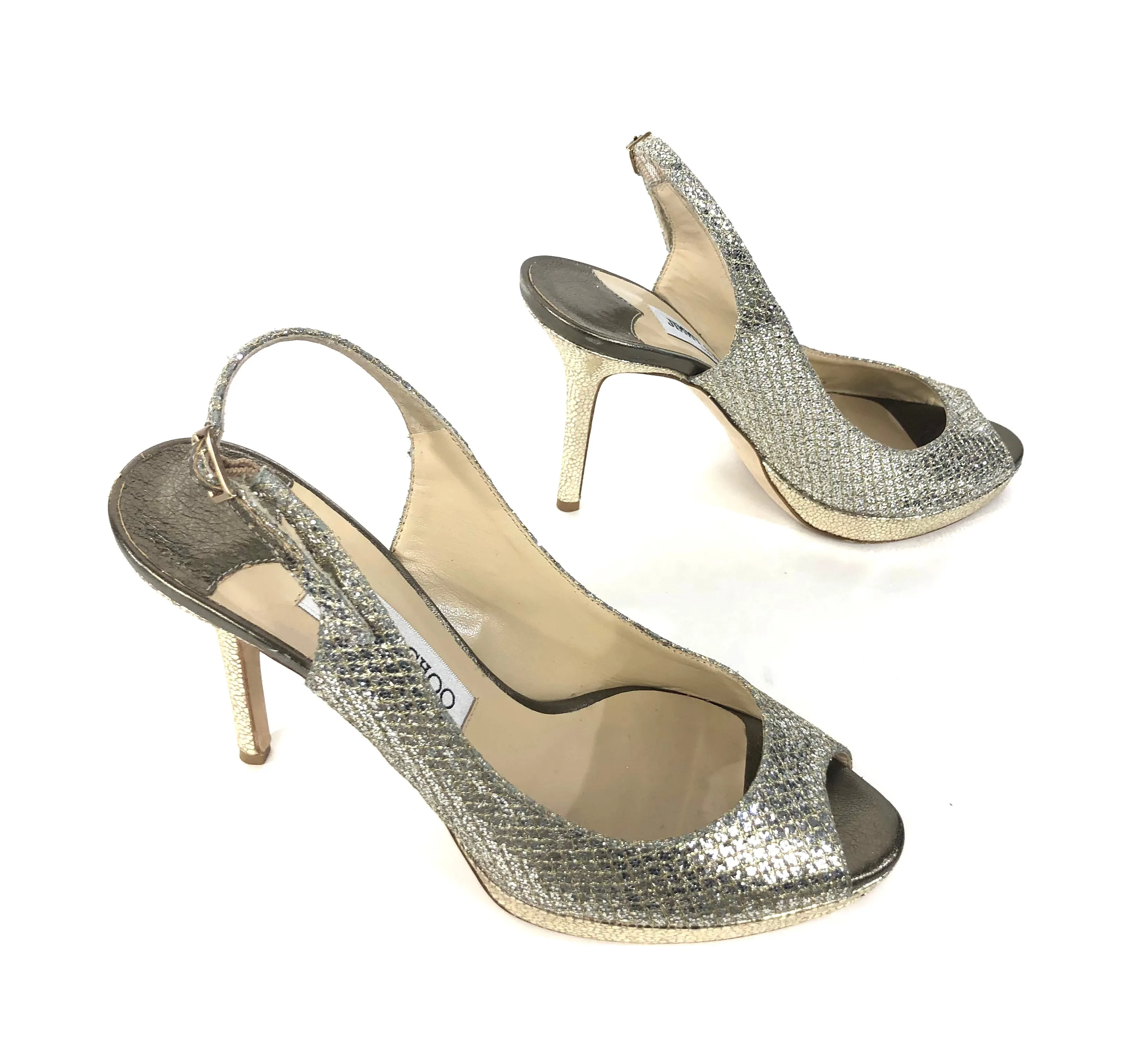 Glitter Fabric Nova Slingback Pumps | Size US 7.5 - IT 38