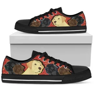 Golden Low Top Shoes For Women Stylish & Comfortable Footwear, Dog Printed Shoes, Canvas Shoes For Men, Women