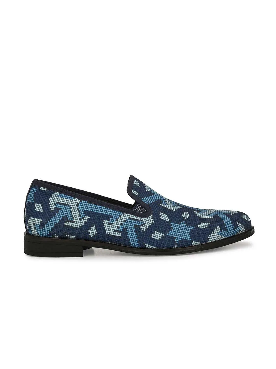 HITZDD_1 Men's Blue Fabric Formal  Slip-On Shoes