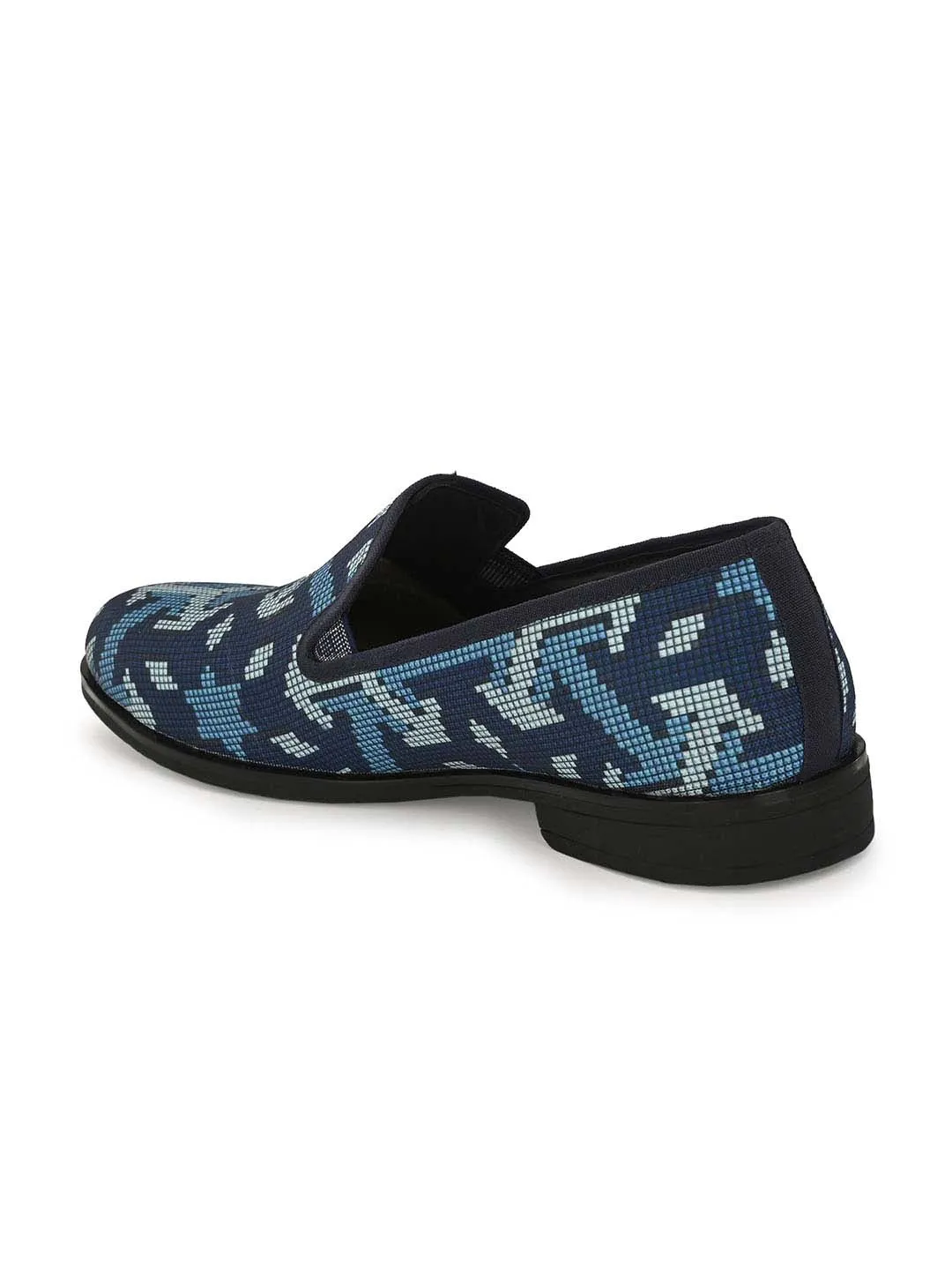 HITZDD_1 Men's Blue Fabric Formal  Slip-On Shoes