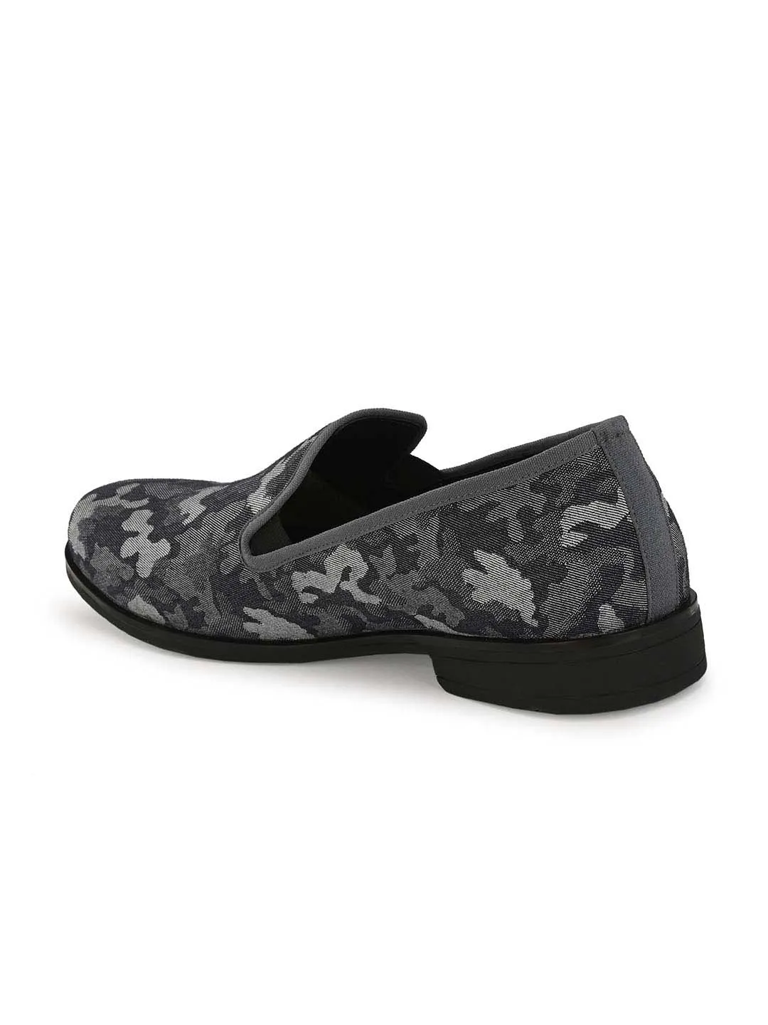 HITZDD_1 Men's Grey Fabric Formal  Slip-On Shoes