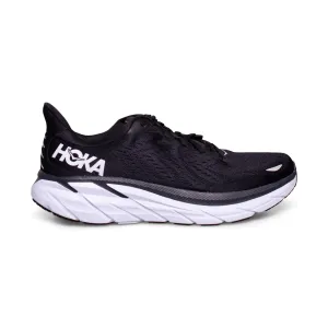 Hoka One One Clifton 8 Black / White Running Shoes - Women's