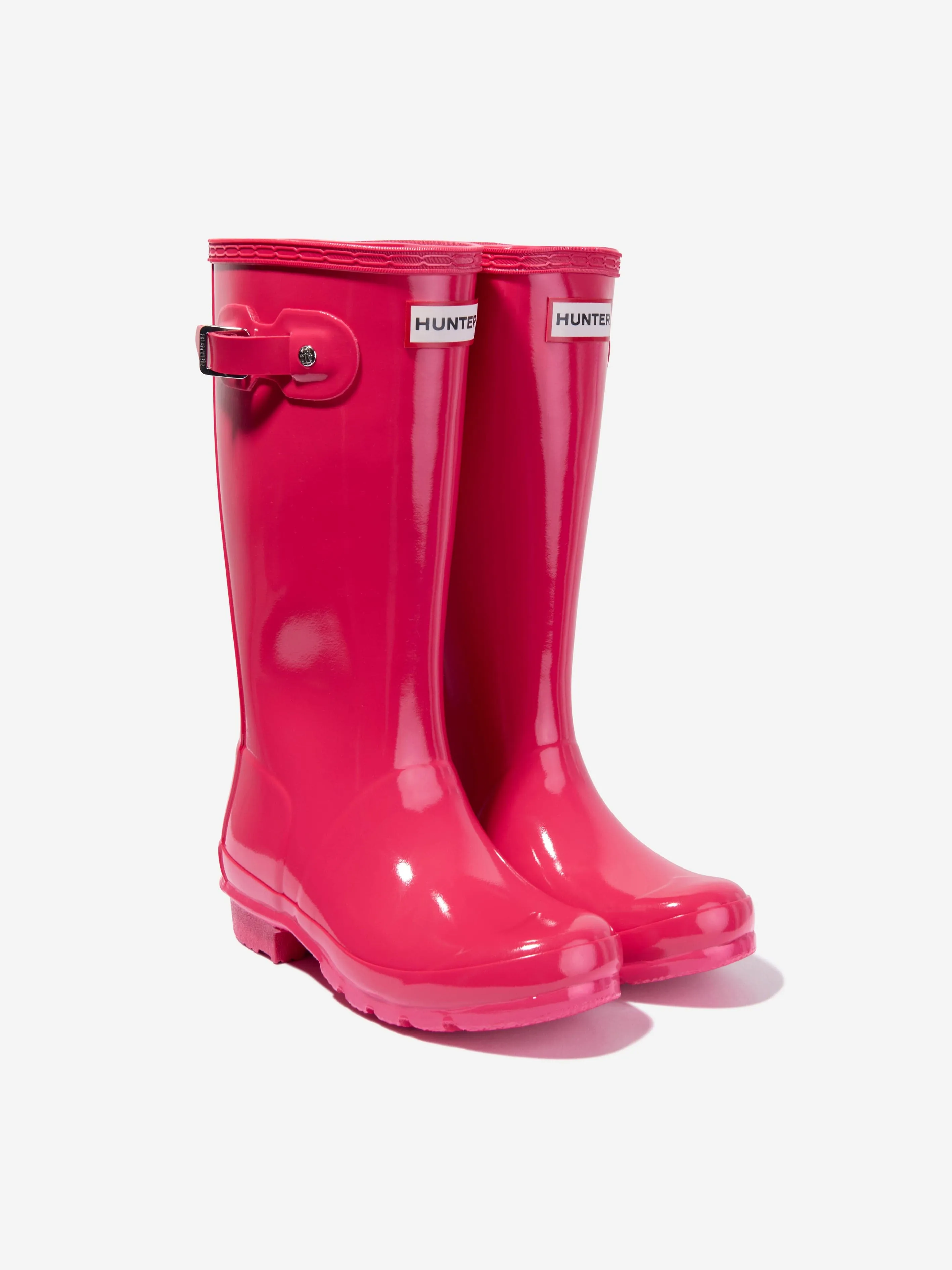 Hunter Girls Original Gloss Wellington Boots in Pink