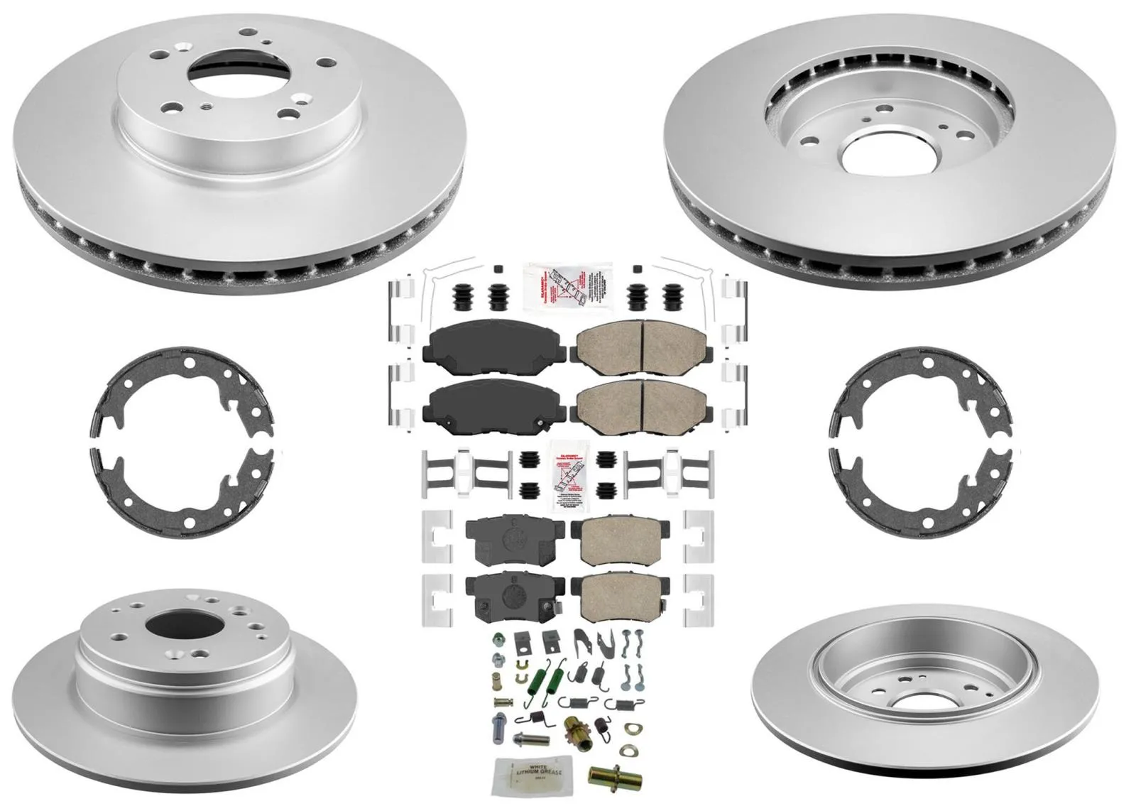 Improved Performance Disc Brake Rotors Pads Parking Shoes for Honda Element