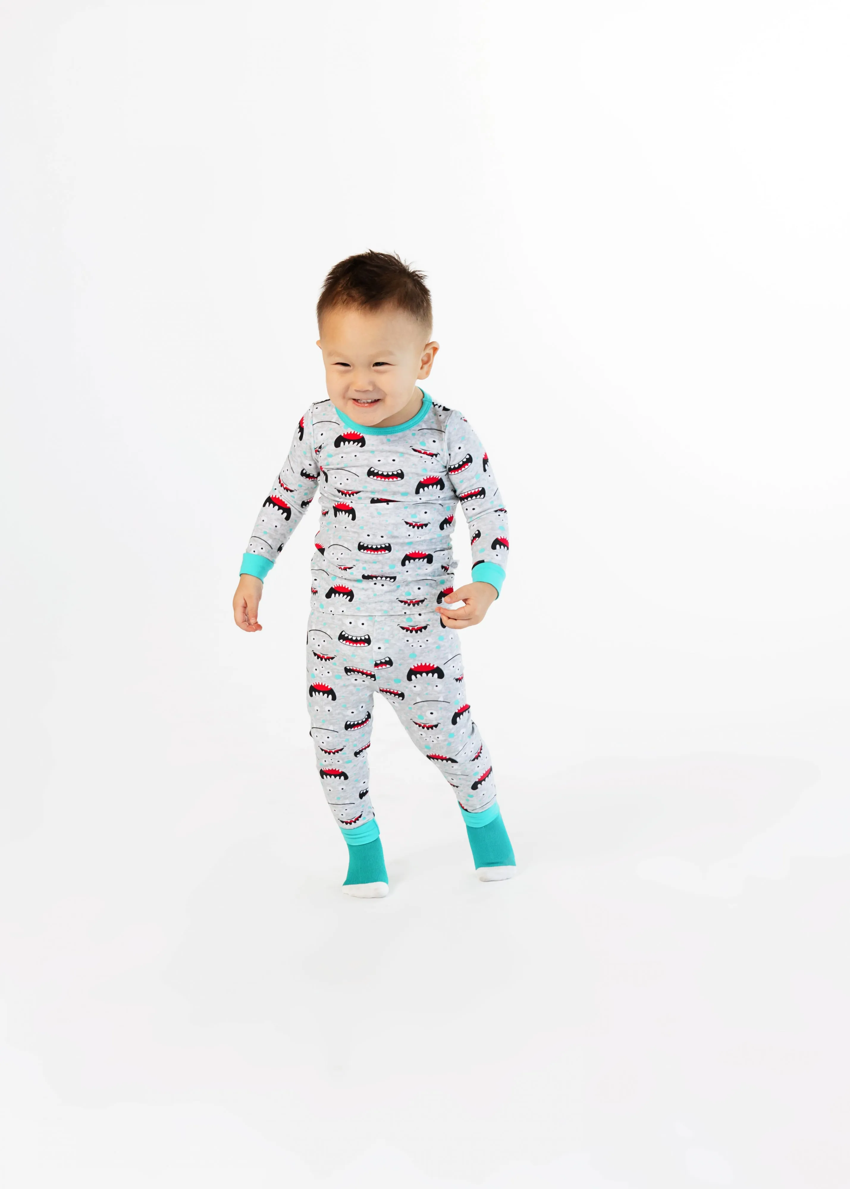 Infant/Toddler Boys Wacky Monster Snug Fit 2-Piece Pajama Sleep Set With Matching Socks