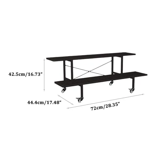 IOEDHW 2-Tier Movable Plant Stand: Rustproof, Indoor/Outdoor, Small Footprint