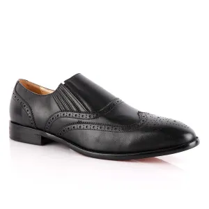 John Foster Black Shoe Brogue Slip On