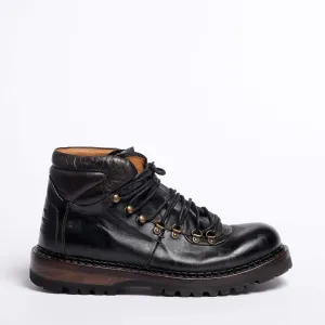 Jude Laced Mid Shoes Natural Horse leather black