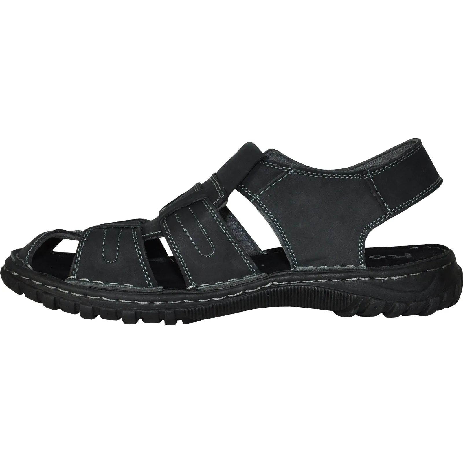 KOZI Men Leather Sandal NEW DIEGO-07 Black