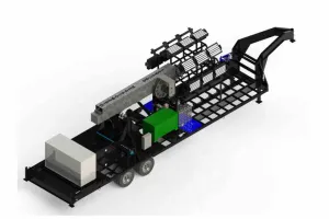 Larson Electronics 65' Self-contained Megatower™ on Skid Mount - (20) 500W LEDs - 20KW Genset, 110G Tank - Auto Retract